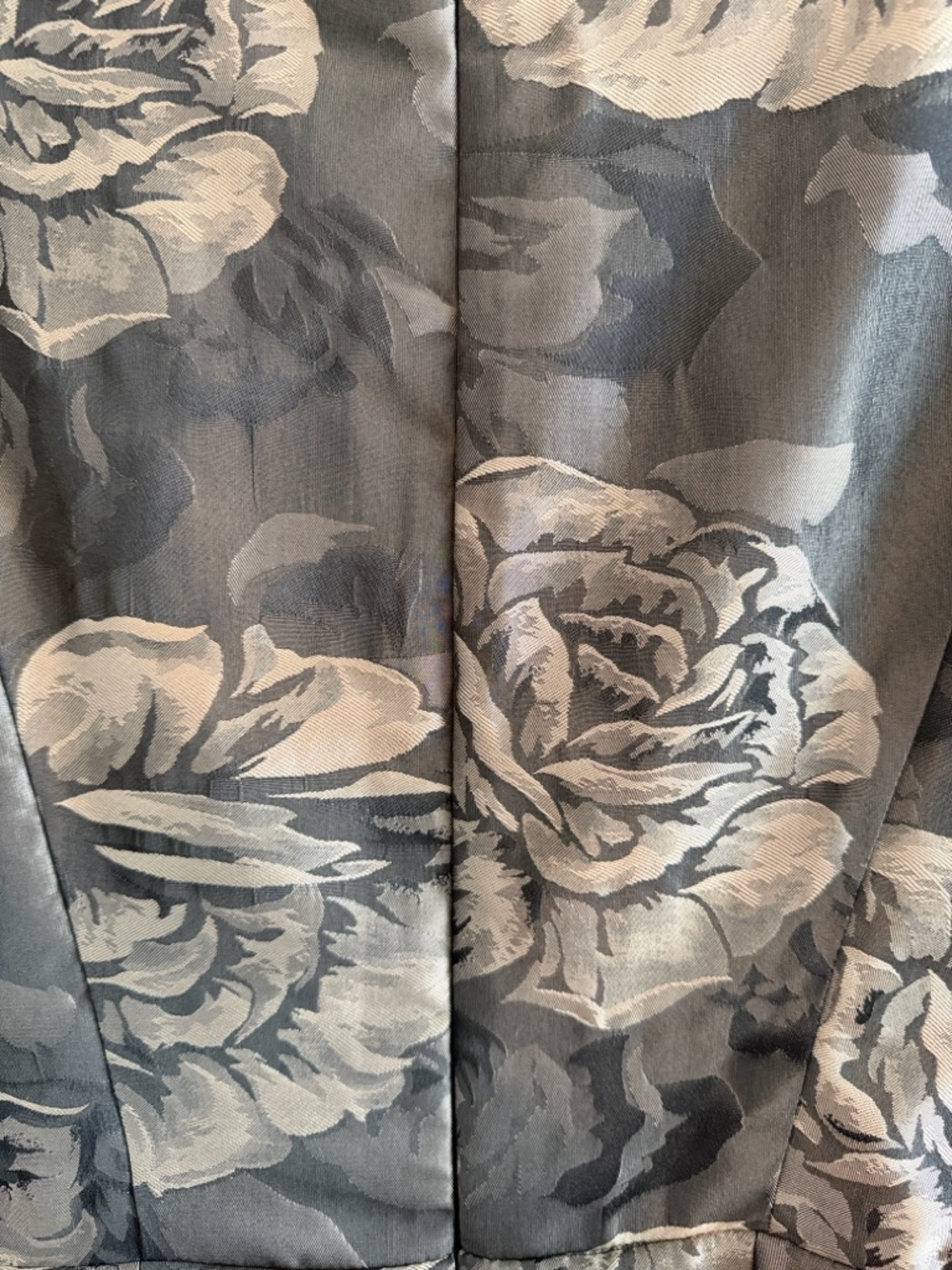 SLNY Gray Floral Jacquard Sleeveless Fit & Flare Cocktail Dress Size 8 - Picture 11 of 15